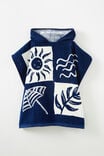 Kids Hooded Towel - Personalised, IN THE NAVY/BEACH - vista alternativa 2