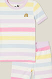 Harlow Super Soft Short Sleeve Pyjama Set, MULTI/BOLD RAINBOW STRIPE - alternate image 2