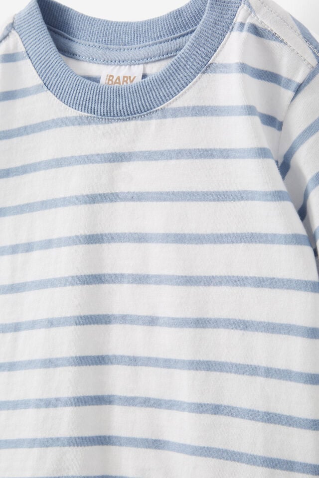 Jamie Short Sleeve Tee, DUSTY BLUE/VANILLA RILEY STRIPE