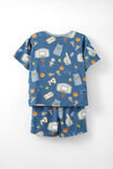Damon Short Sleeve Pyjama Set, PETTY BLUE/ BASKETBALL ELEMENTS - alternate image 3