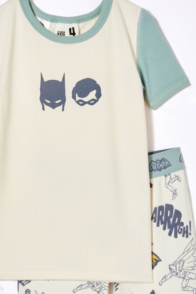 Batman Sawyer Super Soft Short Sleeve Pyjama Set, LCN WB DARK VANILLA/ BATMAN AND ROBIN BFF