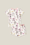 Stacey Flutter Short Sleeve Pyjama Set Licensed, LCN DIS VANILLA/MINNIE FRIENDS - alternate image 3