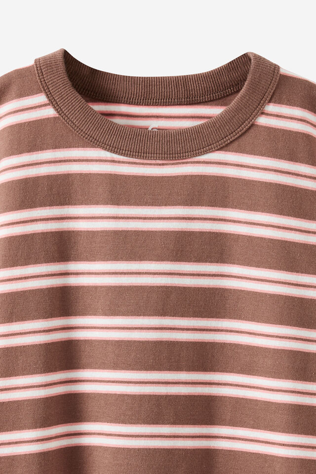 Essentials Short Sleeve Tee, COOKIE CRUMBLE/SUN KISSED/VANILLA STRIPE