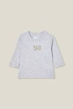 Camiseta - Jamie Long Sleeve Tee, CLOUD MARLE/BRO EMBROIDERED - vista alternativa 1