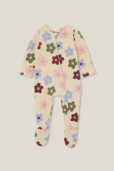 The Long Sleeve Zip Romper Usa, RAINY DAY/BLAIR FLORAL & PINKY