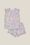 Stacey Short Sleeve Flutter Pyjama Set, VANILLA/DITSY CLAIRE FLORAL - alternate image 1