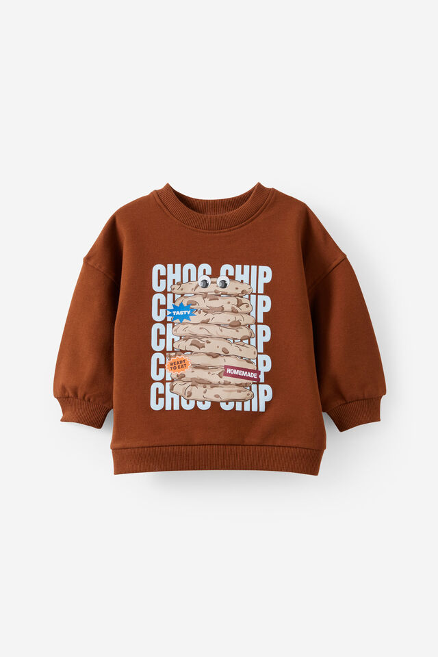 Baby Sweater, CHESTNUT/CHOC CHIP