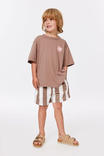 Essentials Short, COOKIE CRUMBLE/VANILLA STRIPE