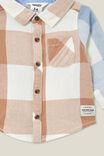 Baby Rugged Shirt, TAUPY BROWN/DUSTY BLUE SPLICE PLAID - alternate image 2