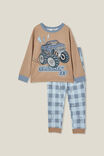 Chuck Long Sleeve Pyjama Set, TAUPY BROWN/CRUSHIN  IT - alternate image 1