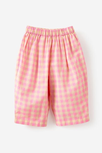 Baby Woven Barrel Pant, BABY YELLOW/PINK GINGHAM
