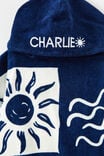 Kids Hooded Towel - Personalised, IN THE NAVY/BEACH - alternate image 1