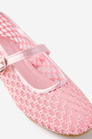 Kids Ballet Flat, TEA PARTY PINK/WOVEN - example image 2