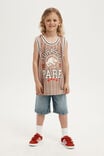 Jurassic Park Basketball Tank, LCN UNI TAUPY BROWN & WHITE STRIPE/JURASSIC P - alternate image 2