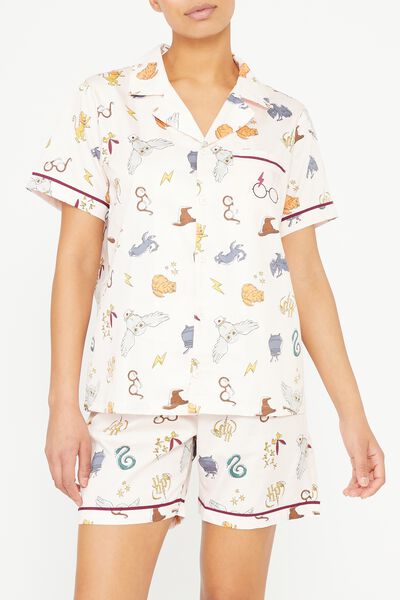 Carter Unisex Short Sleeve Pyjama Set Licensed, LCN WB HARRY POTTER/CRYSTAL PINK