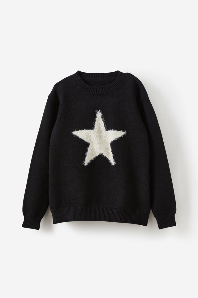 Jen Knit Jumper, BLACK/STAR