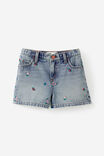 Relaxed Denim Short, AIRLIE LIGHT BLUE/FLORAL EMBROIDERY - example image 2