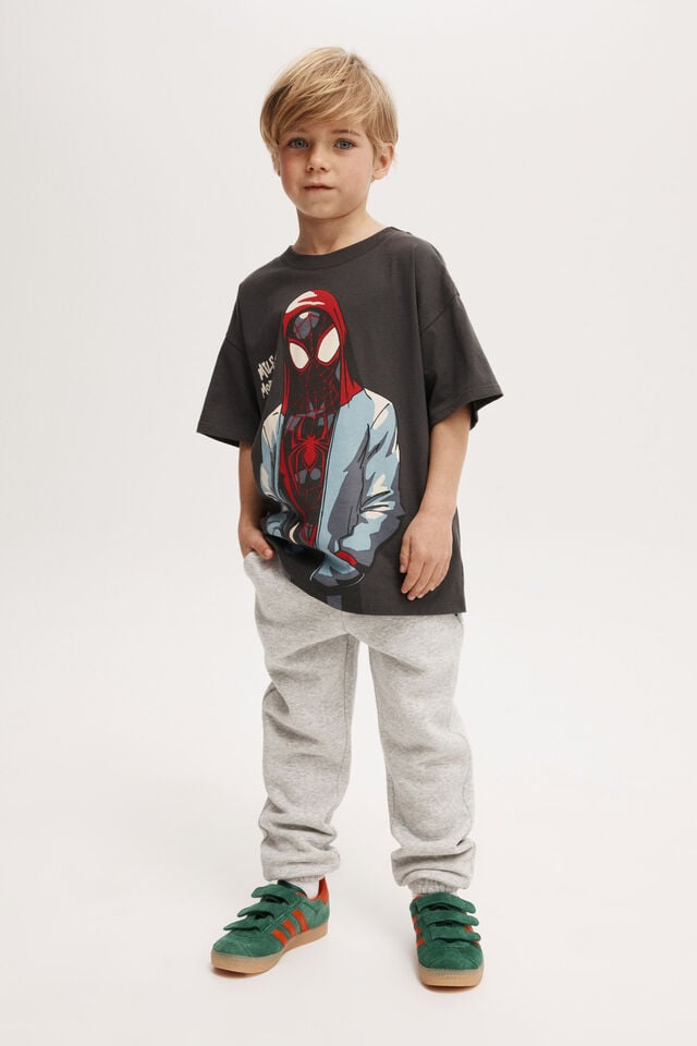 Spiderman Drop Shoulder Short Sleeve Tee, LCN MAR PHANTOM/SPIDERMAN MILES MORALES