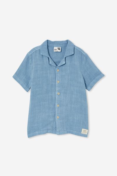 Cabana Short Sleeve Shirt, DUSTY BLUE WASH
