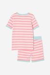 Talia Short Sleeve Pyjama Set, MARIAN STRIPE BLUSH PINK/ ORANGE CORAL - alternate image 3
