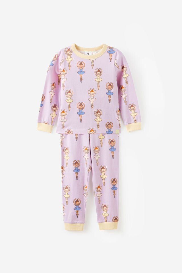Dreamdrift Long Sleeve Pj Set Personalised, VINTAGE LILAC/BALLARINA GLOW