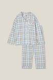 Lucas Long Sleeve Pyjama Set, FROSTY BLUE/ACADEMIA PLAID - alternate image 1