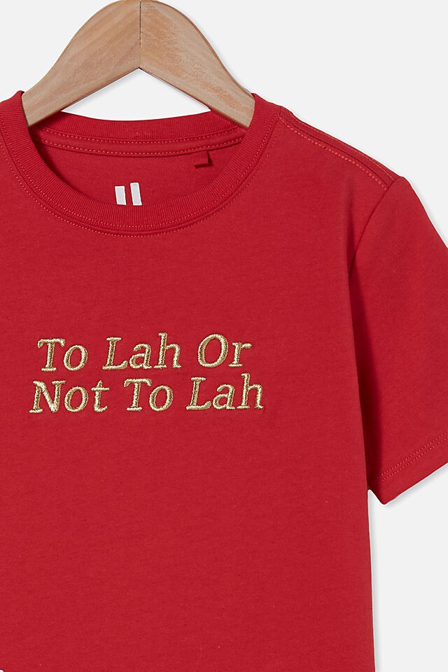 Downtown Short Sleeve Tee, LUCKY RED/TO LAH OR NOT TO LAH