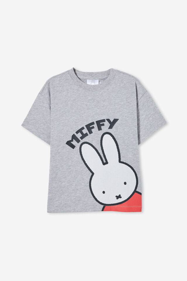 Camiseta - Miffy Drop Shoulder Short Sleeve Tee, LCN MIF FOG GREY MARLE/MIFFY