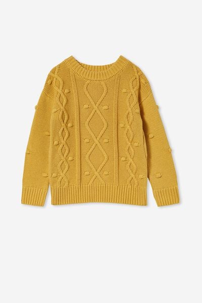 Pepper Cable Knit Jumper, HONEY GOLD