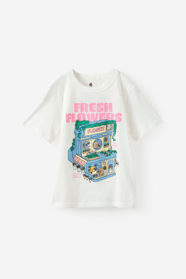 Essential Short Sleeve Graphic Tee, VANILLA/FRESH FLOWERS