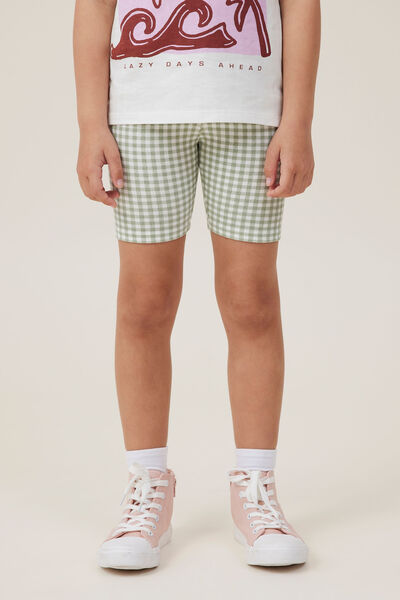 Hailey Bike Short, DEEP SAGE/GINGHAM