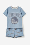 Jordan Short Sleeve Pyjama Set License, LCN NBA DUSTY BLUE/WARRIORS TONAL - alternate image 1