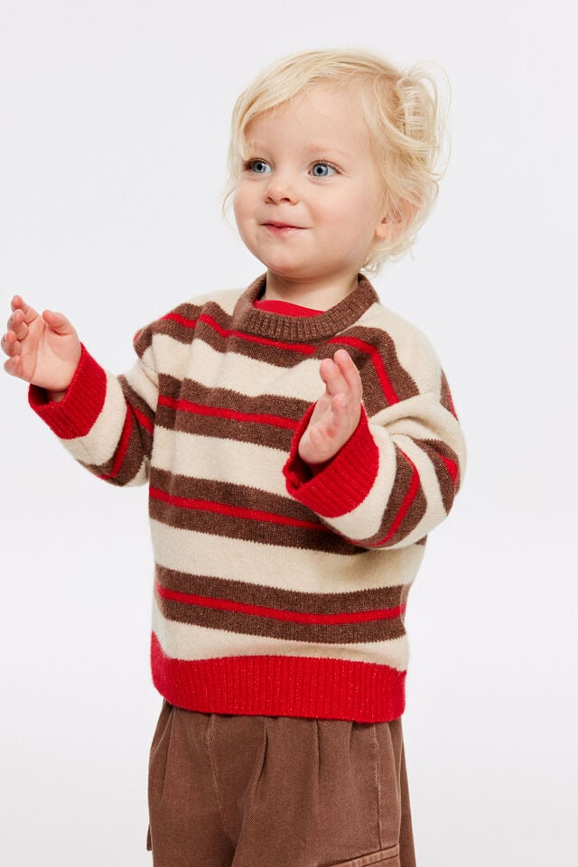 Baby Knit Jumper, RAINY DAY STRIPE