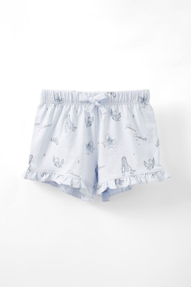Stacey Flutter Short Sleeve Pyjama Set Licensed, LCN DIS MORNING BLUE/BALLET CINDERELLA