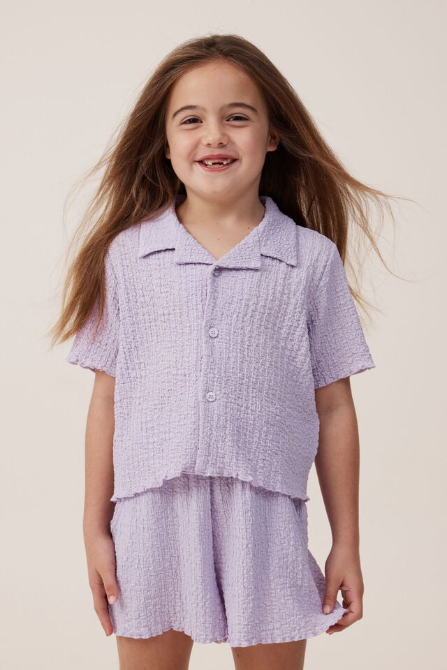 Amelie Short Sleeve Shirt, LILAC DROP