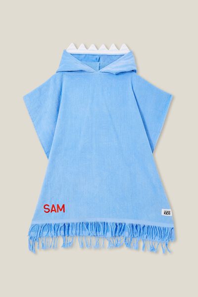 Kids Hooded Towel - Personalised, DUSK BLUE/SHARK