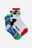 Disney 2Pk Crew Sock, LCN DIS BLUE PUNCH/MICKEY MOUSE - alternate image 1