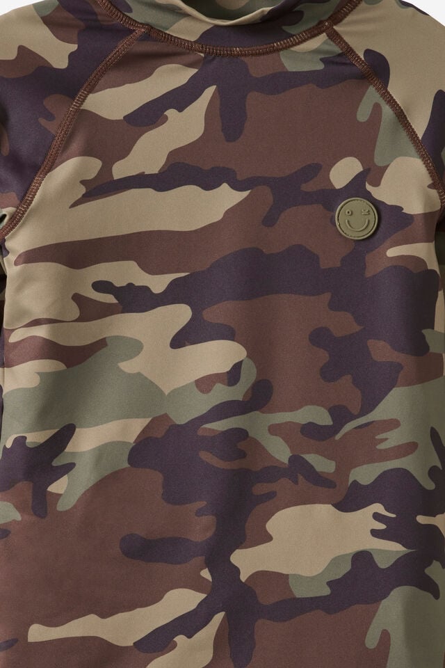 Flynn Long Sleeve Raglan Rash Vest, CAMO