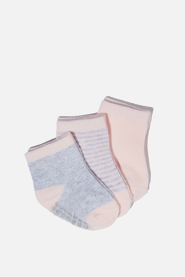 Meias - 3Pk Baby Socks, PINK