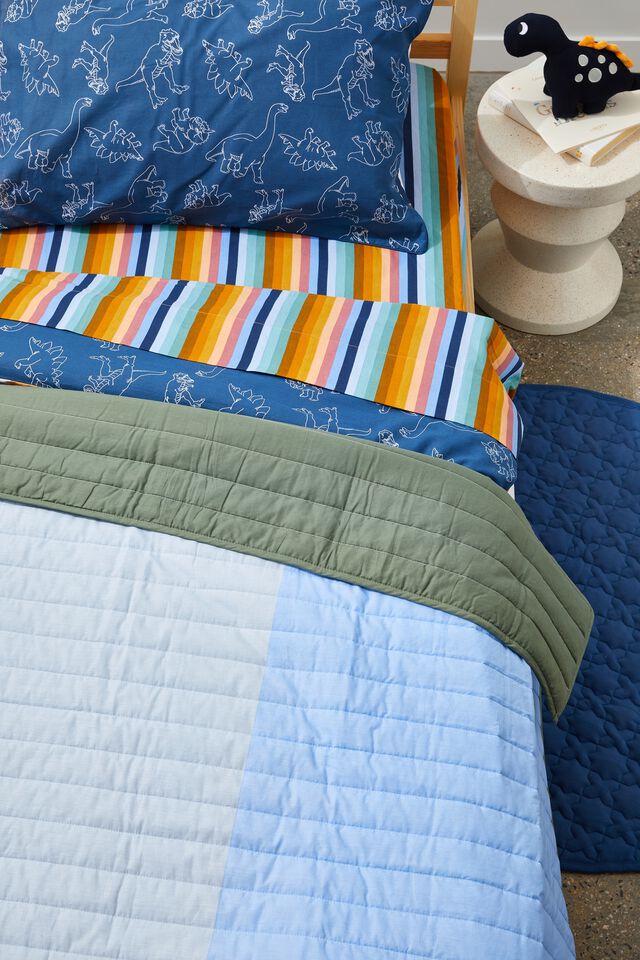 Kids Coverlet Set - Queen, FROSTY BLUE QUILTED