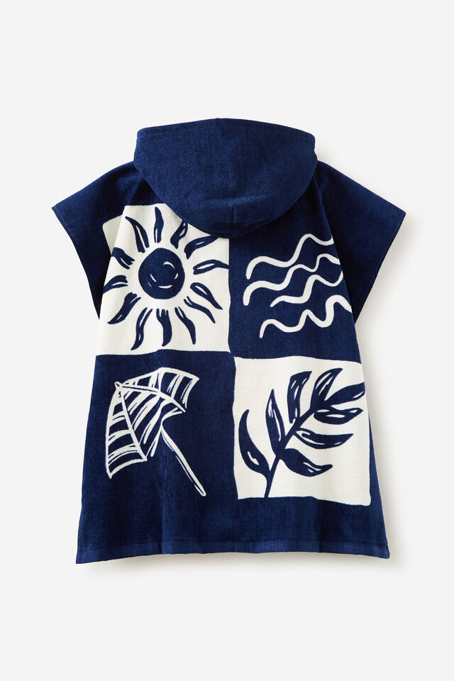 Kids Hooded Towel, IN THE NAVY/BEACH