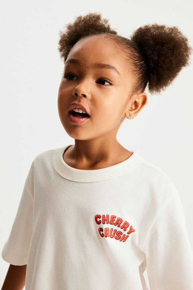 Essential Short Sleeve Graphic Tee, VANILLA/CHERRY CRUSH