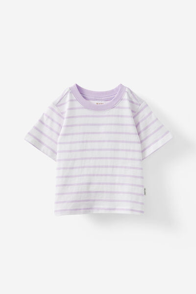 Jamie Short Sleeve Graphic Print Tee, VINTAGE LILAC/VANILLA RILEY STRIPE