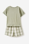 Kelce Short Sleeve Pyjama Set, DEEP SAGE/ GINGHAM - alternate image 3