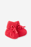 Baby Organic Blend Knit Booties, VARSITY RED MARLE - example image 1