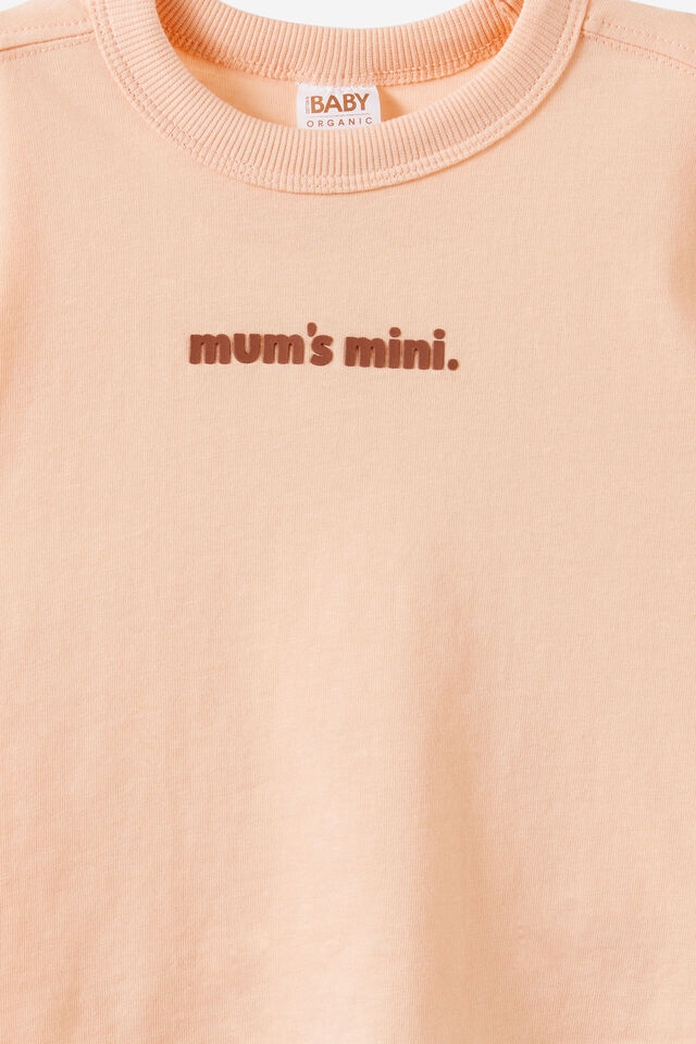Baby Essential Short Sleeve Graphic Tee, APRICOT MIST/MUM S MINI