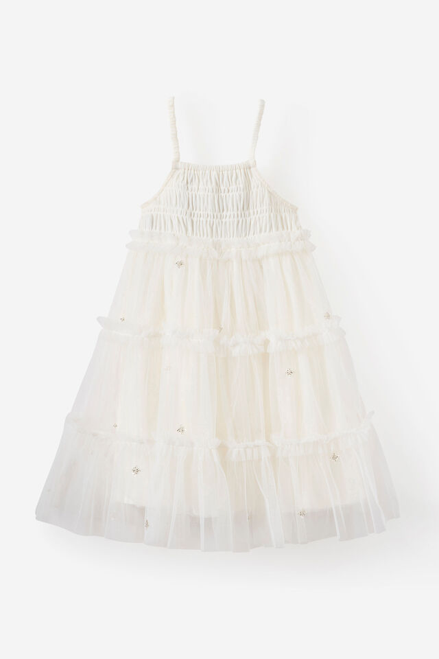Embellished Dress Up Dress, VANILLA