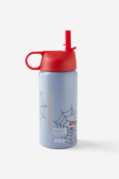 Kids Metal Drink Bottle - Personalised, LCN MAR SPIDERMAN/DUSTY BLUE