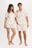 Carter Adults Unisex Short Sleeve Pyjama Set, VANILLA/CHRISTMAS MOTIFS - alternate image 5