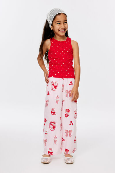 Gigi Wide Leg Pant, BALLET PINK/VARSITY RED MOTIFS